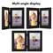 Americanflat Tri-Folding Picture Frame - Displays Two Photos at Once - Double Hinged Picture Frame - Shatter Resistant Glass - Tabletop Display Picture Frame - Black